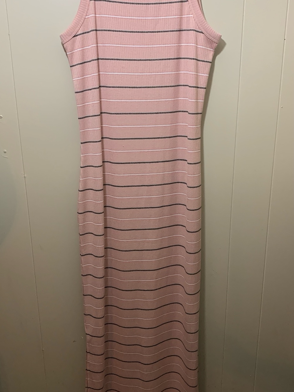 Women’s A New Day Sleeveless Pink Striped Ribbed Maxi Dress